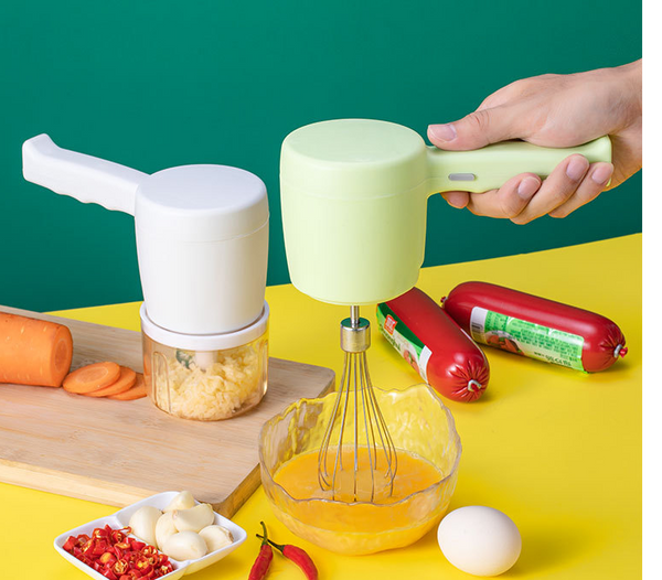 2 In 1 Multifunctional Usb Hand Mixer Mini Food Processor Chopper Whisk Frother Choppers