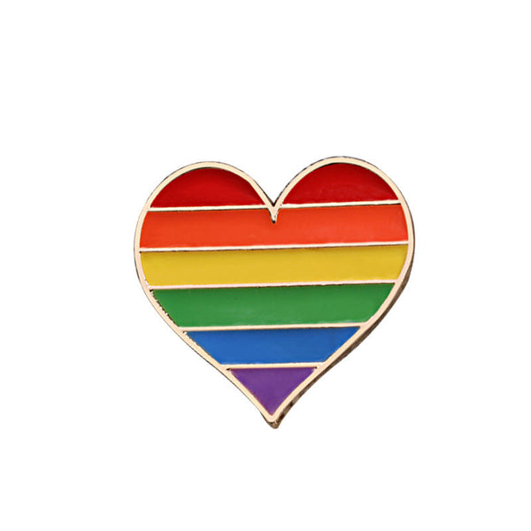 Veile Studios Six Colour Rainbow Corsage Metal Badge Brooch Pin Coat Accessories Jewelry Female Brooches