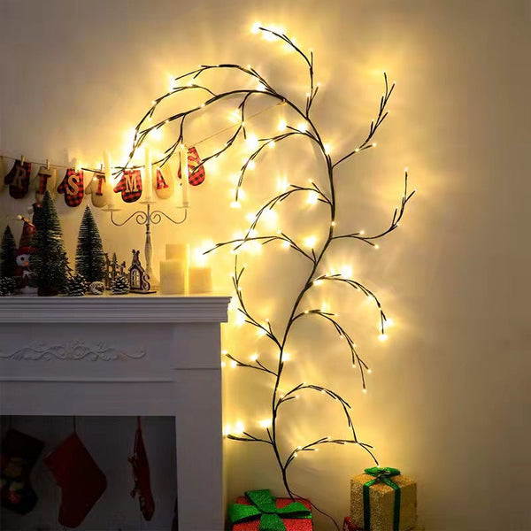 Christmas Garland Light Flexible Diy Willow Vine Branch Xmas Led For Wall Party Decor Seasonal Decorations