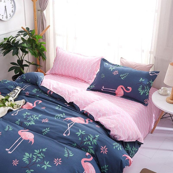 Flamingo Quilt / Duvet Cover Set King Queen Double Size Bed Doona