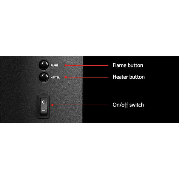 Devanti 2000W Wall Mounted Electric Fireplace Log Wood Heater Realistic Flame Electric Fireplaces