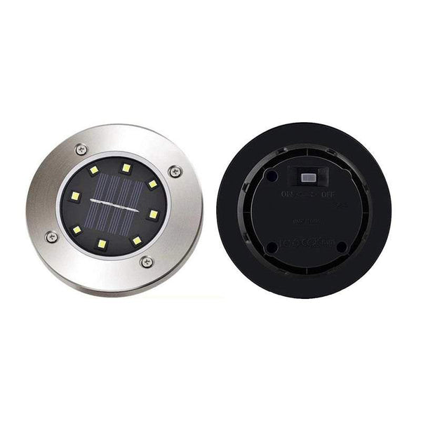 Garden Ground Lights Eight Led Solar Powered In Lawn Outdoor Landscape & Walkway Lights