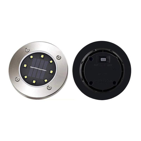 Garden Ground Lights Eight Led Solar Powered In Lawn Outdoor Landscape & Walkway Lights