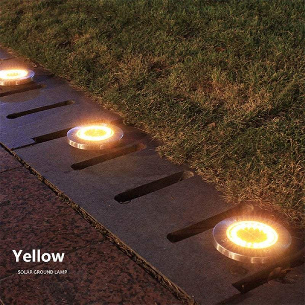 Garden Ground Lights Eight Led Solar Powered In Lawn Outdoor Landscape & Walkway Lights