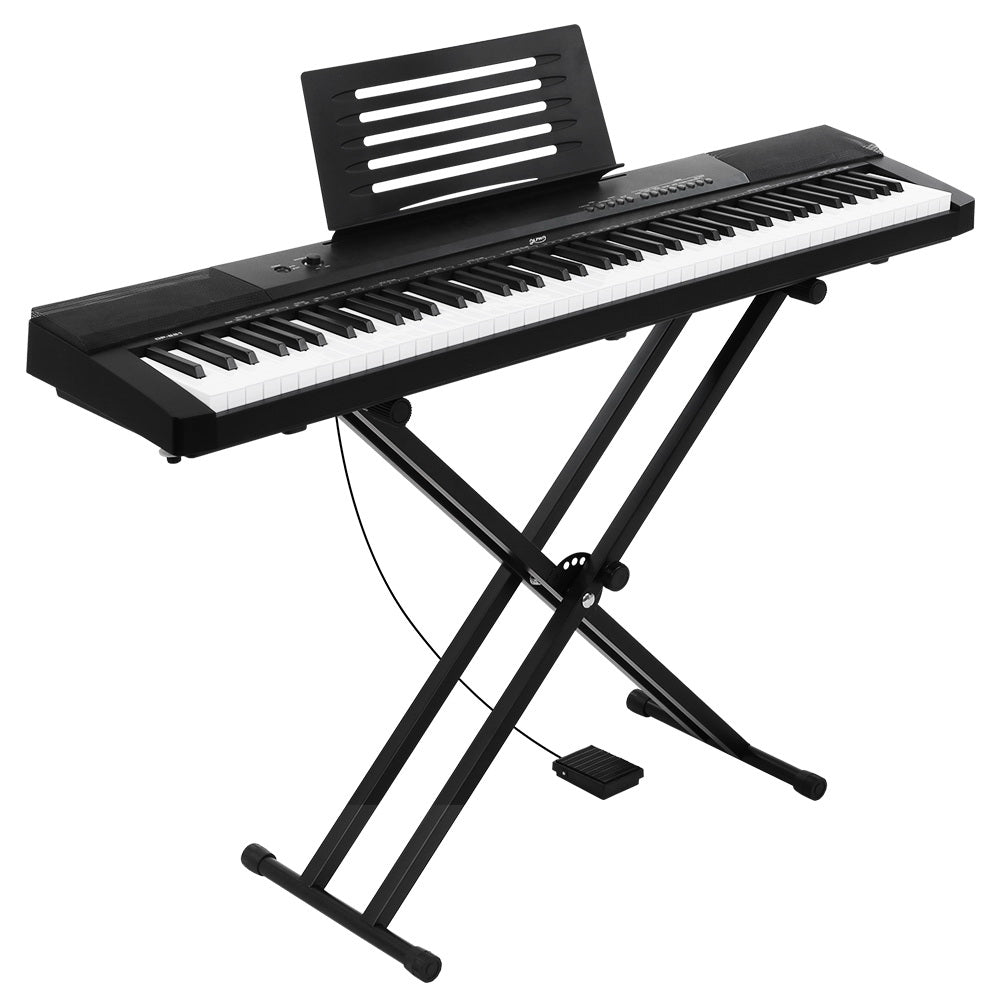 Alpha 88 Keys Electronic Piano Keyboard Electric Holder Music Stand Touch Sensitive With Sustain Pedal Electronic Keyboards