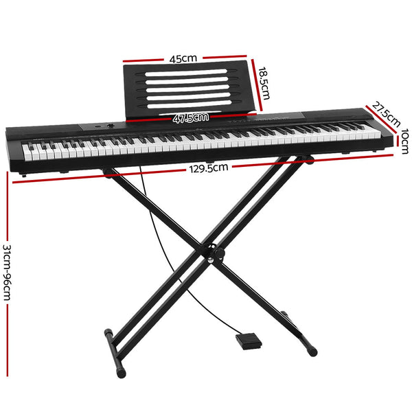 Alpha 88 Keys Electronic Piano Keyboard Electric Holder Music Stand Touch Sensitive With Sustain Pedal Electronic Keyboards