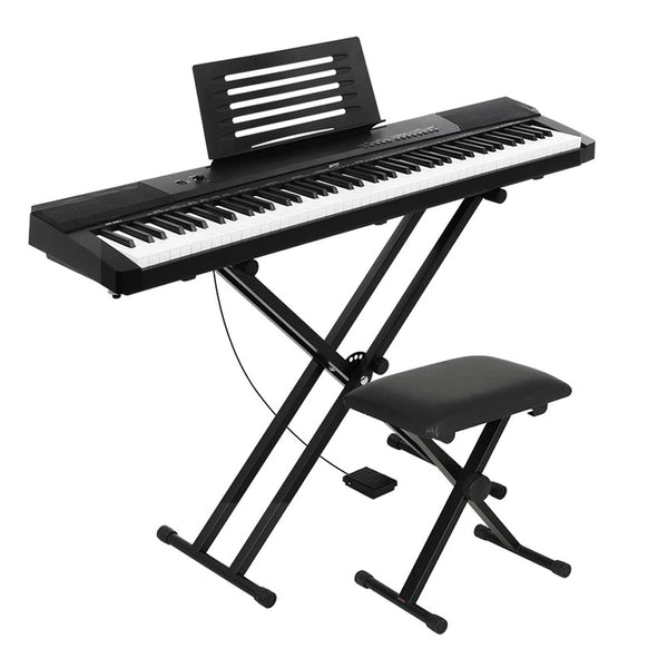 Alpha 88 Keys Electronic Piano Keyboard Digital Electric W/ Stand Stool Pedal Electronic Keyboards