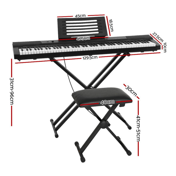 Alpha 88 Keys Electronic Piano Keyboard Digital Electric W/ Stand Stool Pedal Electronic Keyboards