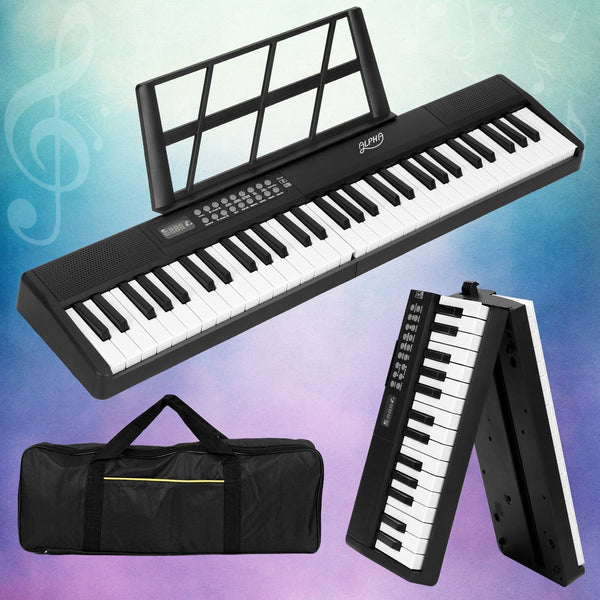 Alpha 61 Keys Foldable Electronic Piano Keyboard Digital Electric W/ Carry Bag Electronic Keyboards