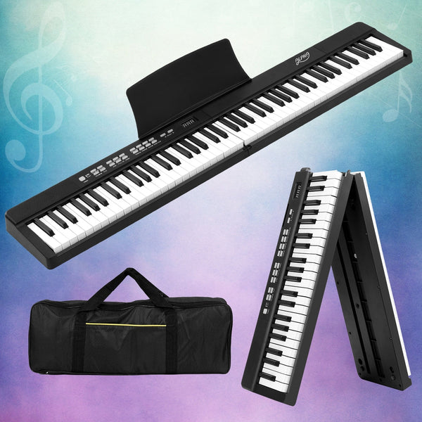 Alpha 88 Keys Foldable Electronic Piano Keyboard Digital Electric W/ Carry Bag Electronic Keyboards