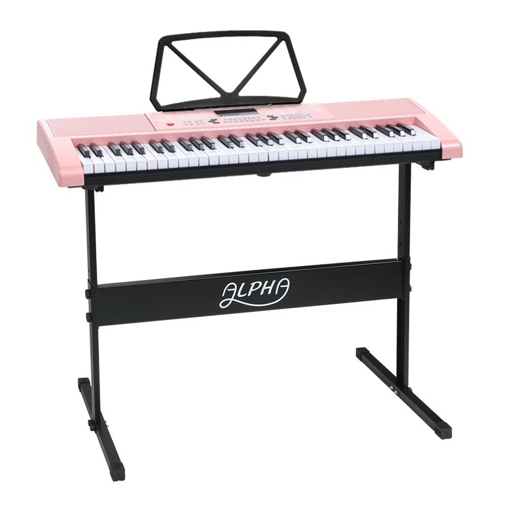 Alpha 61 Key Lighted Electronic Piano Keyboard Led Electric Holder Music Stand Electronic Keyboards