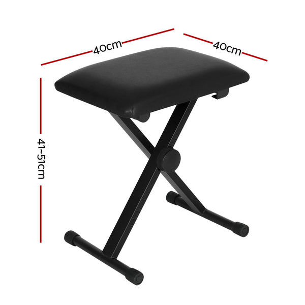 Alpha Piano Stool Height Keyboard Seat Portable Bench Chair Black Keyboard Stands