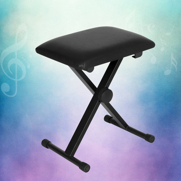 Alpha Piano Stool Height Keyboard Seat Portable Bench Chair Black Keyboard Stands