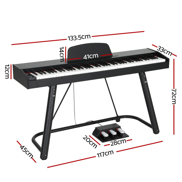 Alpha 88 Keys Electronic Piano Keyboard Digital Electric W/ Stand Full Weighted Electronic Keyboards