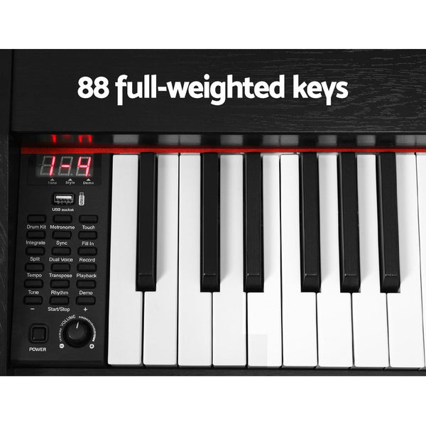 Alpha 88 Keys Electronic Piano Keyboard Digital Electric W/ Stand Stool Weighted Electronic Keyboards