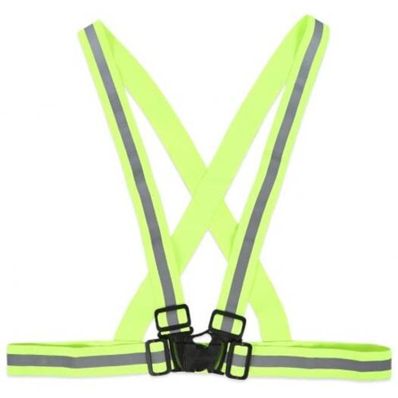Elastic Night Sports Vests Traffic Safety Reflective Straps Emerald Green Safety Vests