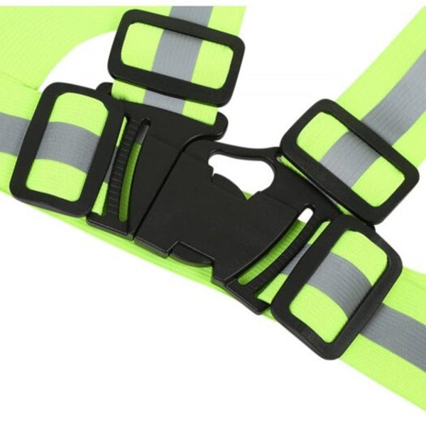 Elastic Night Sports Vests Traffic Safety Reflective Straps Emerald Green Safety Vests