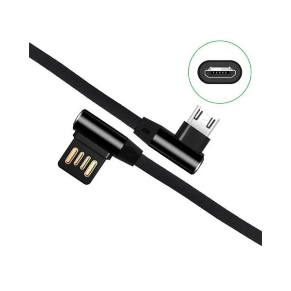 Elbow Micro Usb Charge Sync Cable Black