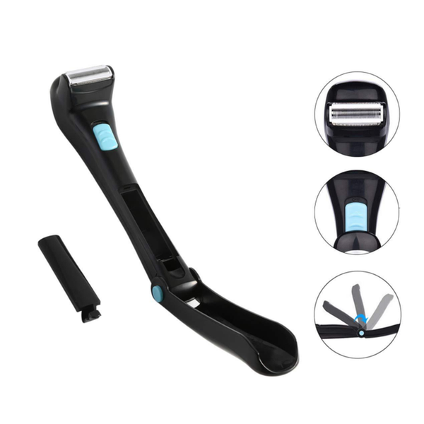 Electric Back Hair Shaver Body Trimmer Cordless 180 Foldable Handle Design Men's Shavers