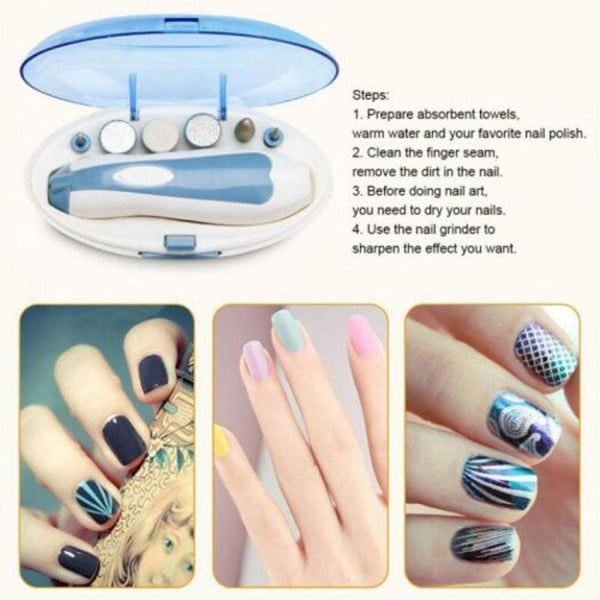 Electric File Manicure Machine Set Grinding Assembling Includes Callus Remover Nail Buffer Polisher Electric Files & Tools