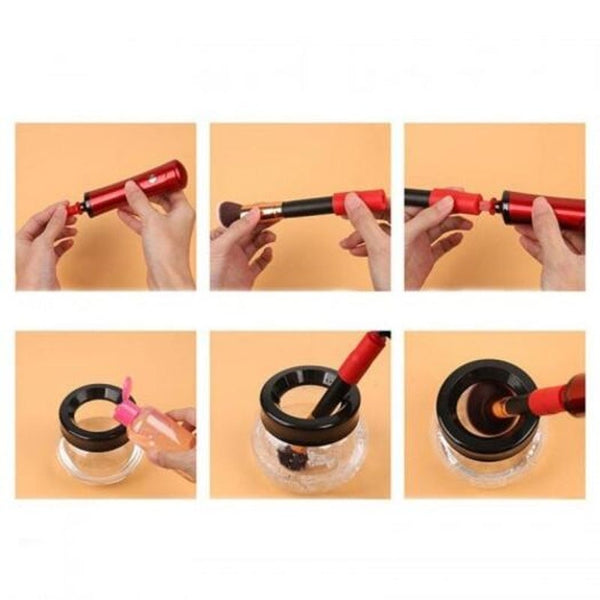 Electric Makeup Brush Cleaner Dryer Set Black Brush Cleaners
