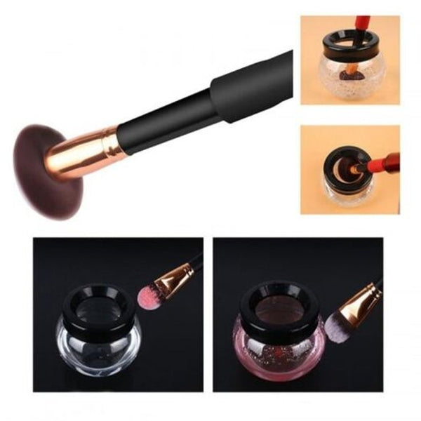 Electric Makeup Brush Cleaner Dryer Set Black Brush Cleaners