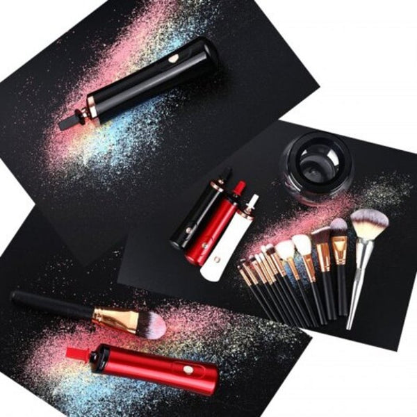 Electric Makeup Brush Cleaner Dryer Set Black Brush Cleaners