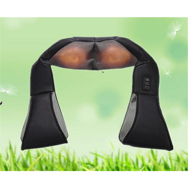 Electric Massage Shawl Shiatsu Vibration Infrared Heating Cushion Massager Neck Shoulder Black
