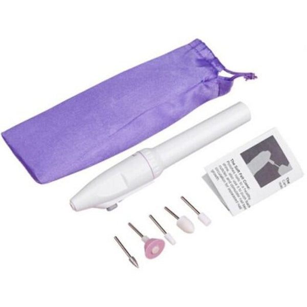 Electric Mini Nail Polisher With 5 Grinding Heads White