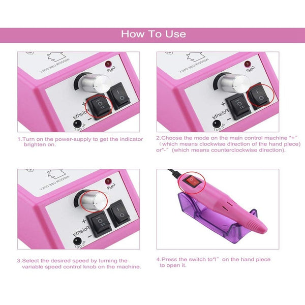 Electric Nail Drill Professional Manicure Machine Buffer For Acrylic Nails Portable Polisher File