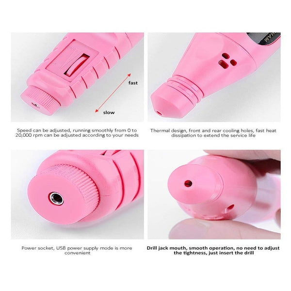 Electric Nail Files Professional Nails Drill Kit For Acrylic Gel Portable Speed Manicure Pedicure Polishi Electric Files & Tools