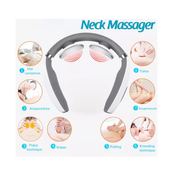 Electric Pulse Neck Back Massager Cervical Magnetic Therapy Device Massagers