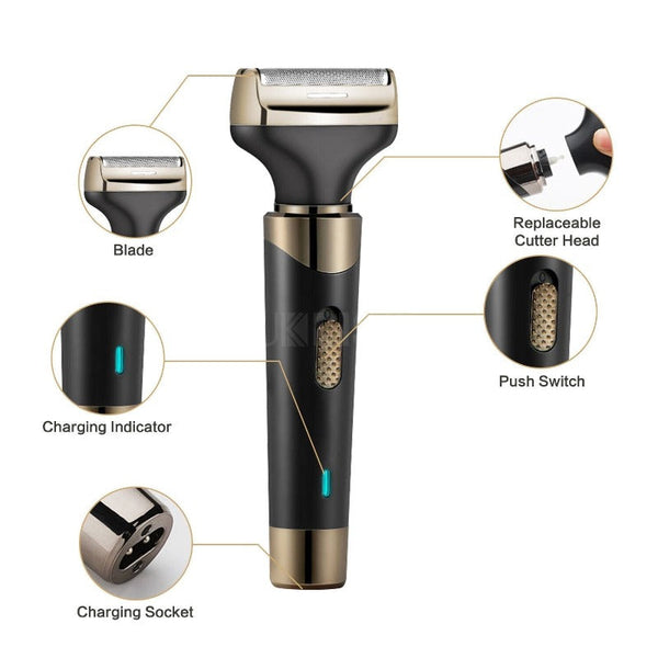 Electric Razor For Men Rechargeable Beard Nose Hair Face Trimmer Rotary Us Men's Shavers