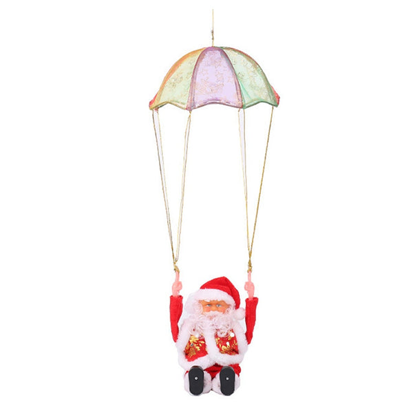 Electric Santa Claus With Parachute Christmas Tree Hanging Ornaments Xmas Gift Seasonal Decorations