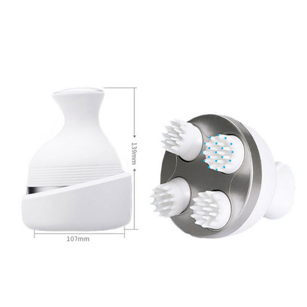 Electric Scalp Head Massager Waterproof With 4 Heads For Hair Growth Stress Release Pink Massagers