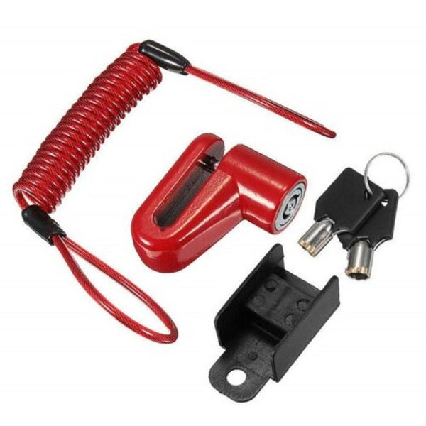 Electric Scooter Anti Theft Disc Brakes Lock With Steel Wire For Xiaomi M365 Red