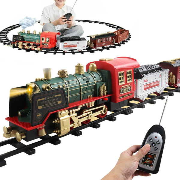 Electric Steam Train Set With Sound And Light Christmas Toys Birthday Toy Trains