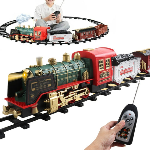 Electric Steam Train Set With Sound And Light Christmas Toys Birthday Toy Trains