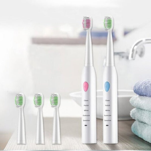 Electric Toothbrush Rechargeable Sonic Ultrasonic Toothbrushes Kids Brush Pink