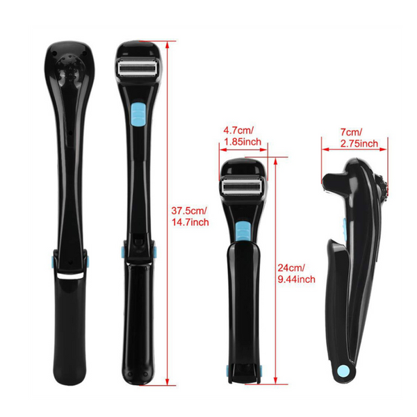 Electric Back Hair Shaver Body Trimmer Cordless 180 Foldable Handle Design