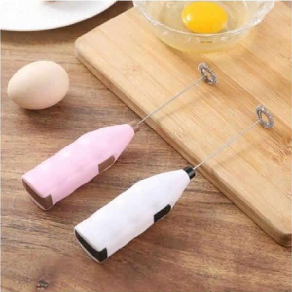Electric Egg Beater Home Hand Held Stainless Steel Stir Cream Coffee Milking Machine White