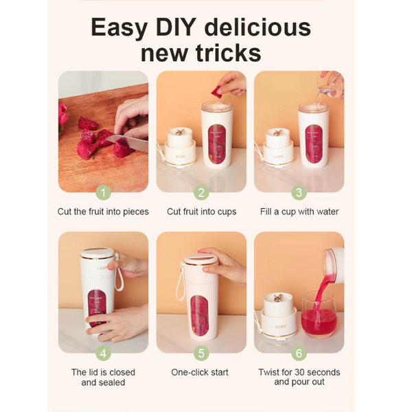 Electric Fruit Juicer Usb Wireless Rechargeable Portable Blender Handheld Blenders