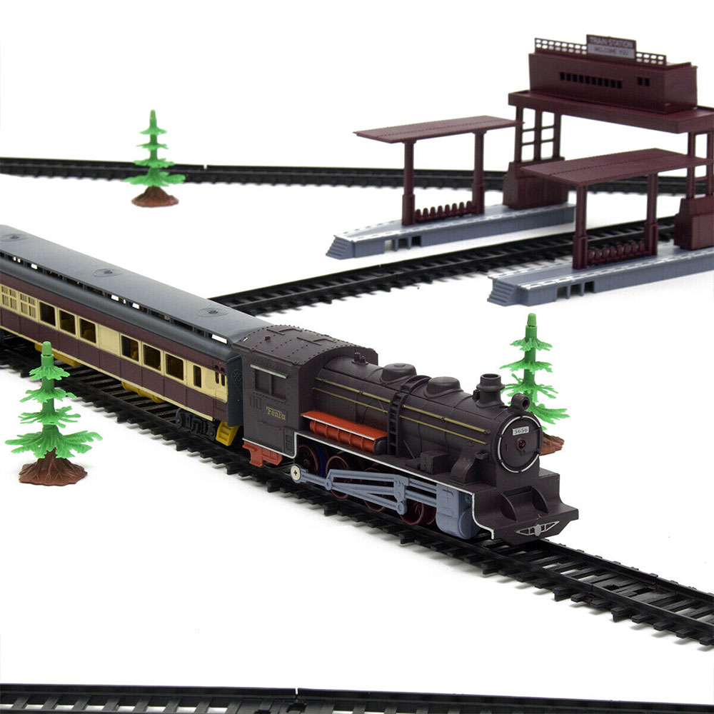 Electric Large Classic Train Set Rail Vehicle Kids Toy Track Battery Operated Toy Trains