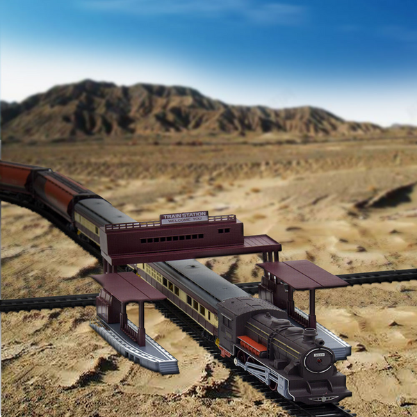 Electric Large Classic Train Set Rail Vehicle Kids Toy Track Battery Operated Toy Trains