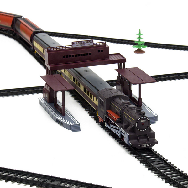 Electric Large Classic Train Set Rail Vehicle Kids Toy Track Battery Operated Toy Trains