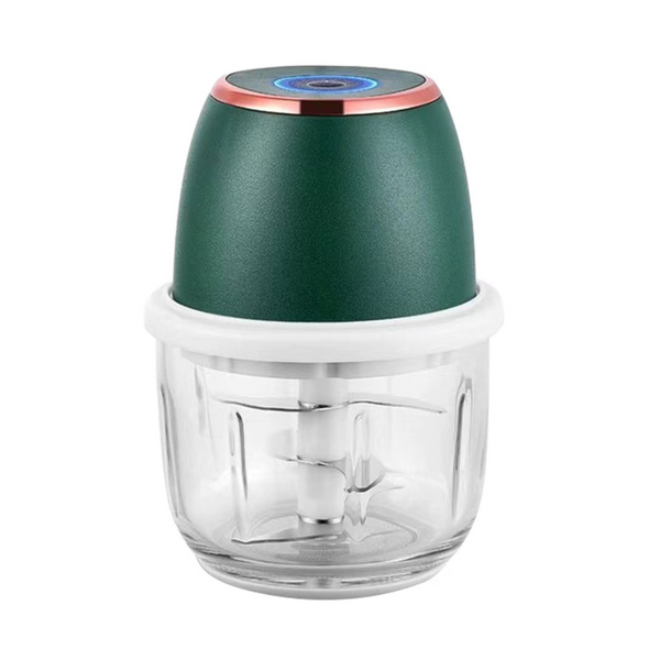 Electric Mini Garlic Chopper With Glass Bowl Usb Rechargeable 6 Blades Large Capacity(Green) Choppers