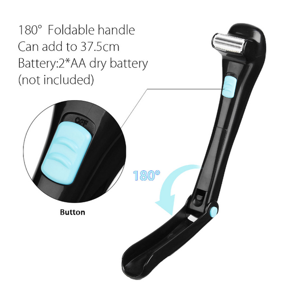 Electric Back Hair Shaver Foldable Trimmer Body Men's Shaving Groomer Men's Shavers