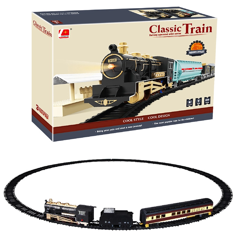 Electric Train Toy Car Set With Lights Sounds Christmas Railway Model Toy Trains