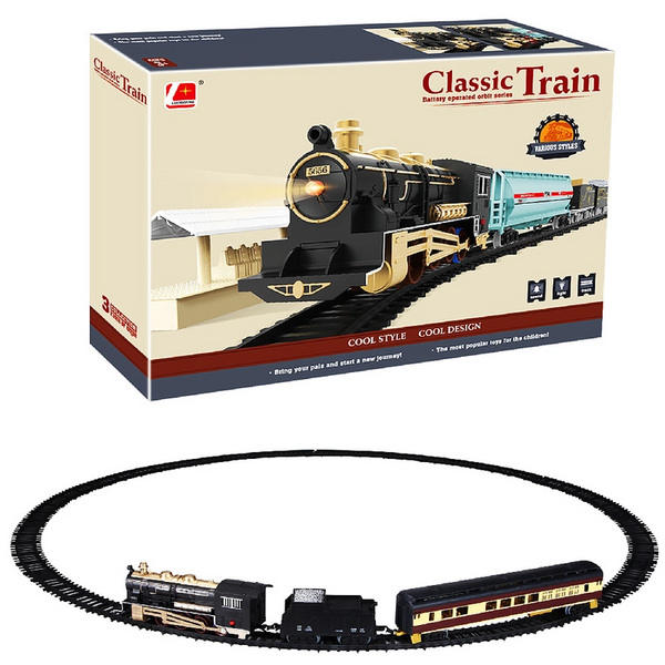 Electric Train Toy Car Set With Lights Sounds Christmas Railway Model Toy Trains