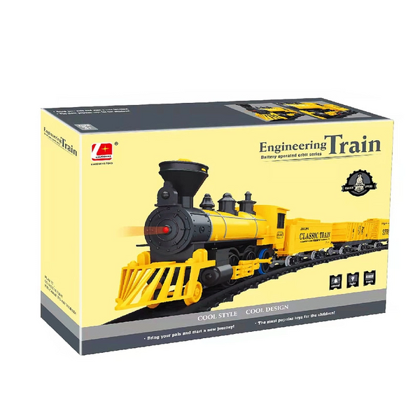 Electric Train Toy Car Set With Lights Sounds Christmas Railway Model Toy Trains